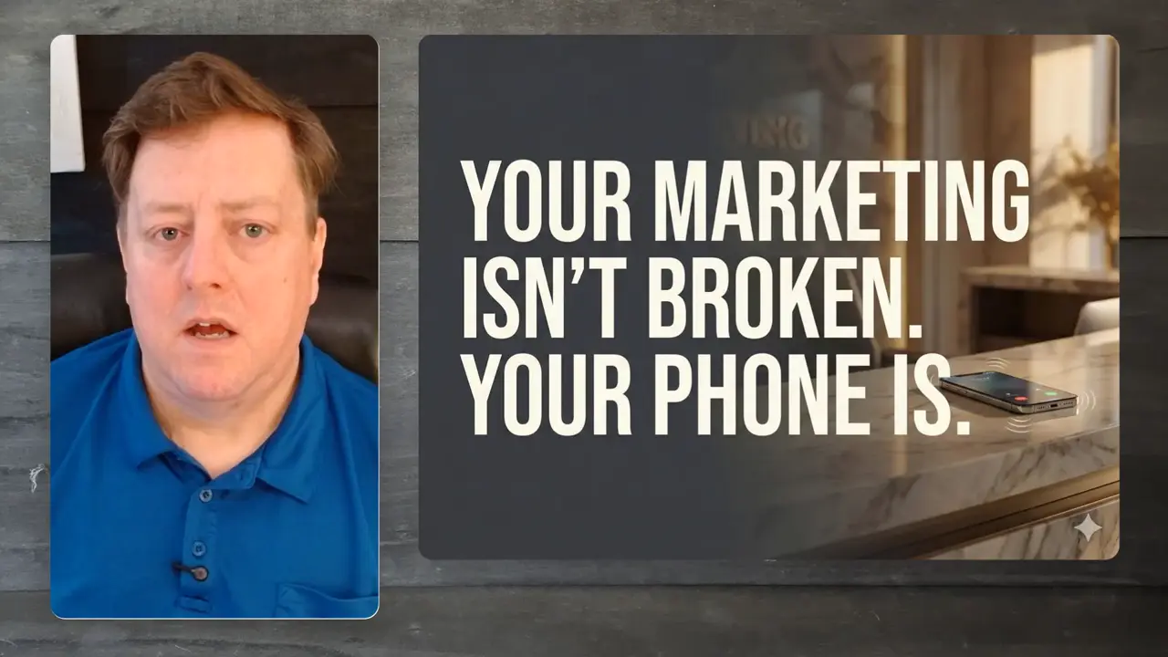 Ed Brancheau beside the title card: your marketing isn't broken, your phone is